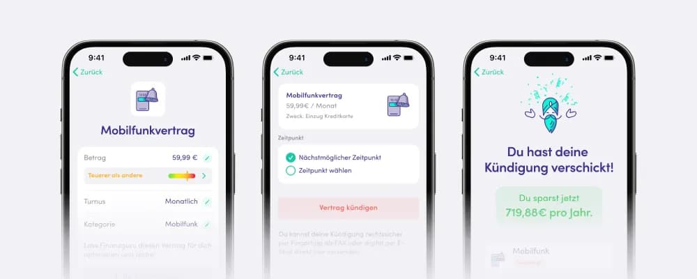 Schaubild Vertrag kündigen mit Finanzguru